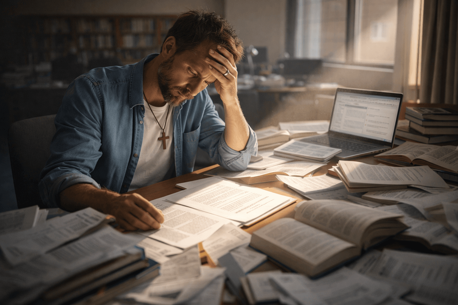 Christian scholar finding clarity in research